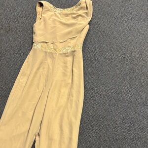 JJs House Beige Jumpsuit with Embroidered Detail